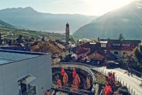 Heim außen Blick ins Dorf Partschins